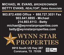 Wynn Star Properties your Richland Chambers Lake Real Estate Specialist